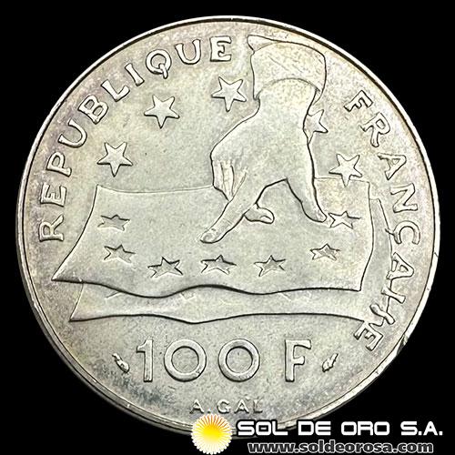 NA3 - FRANCIA - 100 FRANCS, 1991 - MONEDA DE PLATA