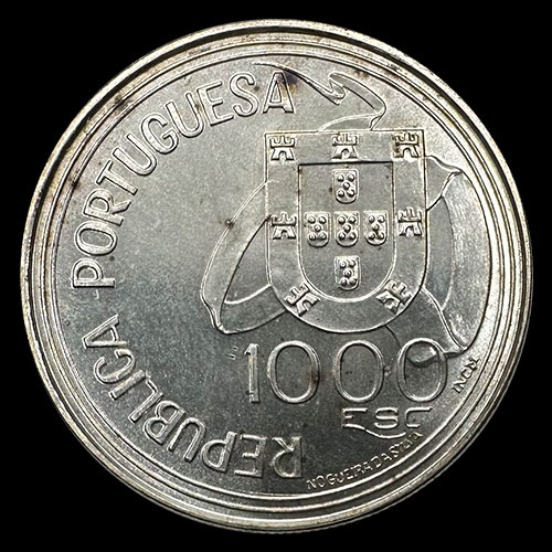 NA4 - PORTUGAL - 1.000 ESCUDOS - 1994 - 500 ANIVERSARIO DEL TRATADO DE TORDESILLAS - MONEDA DE PLATA