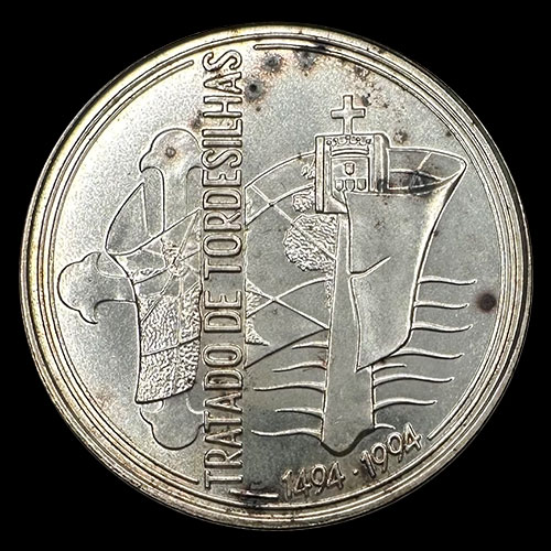 NA4 - PORTUGAL - 1.000 ESCUDOS - 1994 - 500 ANIVERSARIO DEL TRATADO DE TORDESILLAS - MONEDA DE PLATA