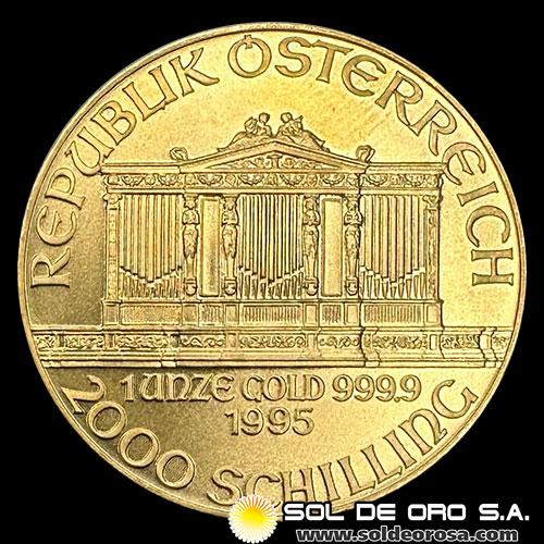 AUSTRIA - REPUBLIK OSTERREICH - 2.000 SCHILLING, 1995 - MONEDA DE ORO
