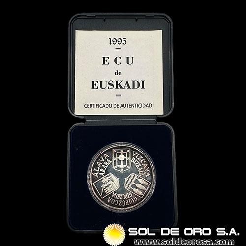 NA2 - ESPANHA - 30 ECU DE EUSKADI, 1995 - JUAN CARLOS I - MONEDA DE PLATA