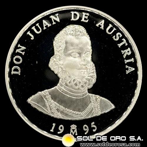 ESPAÑA - 5 ECU, 1995 - DON JUAN DE AUSTRIA - LA MARINA ESPAÑOLA - MONEDA DE PLATA