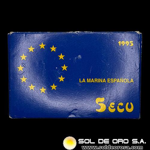 ESPAÑA - 5 ECU, 1995 - DON JUAN DE AUSTRIA - LA MARINA ESPAÑOLA - MONEDA DE PLATA