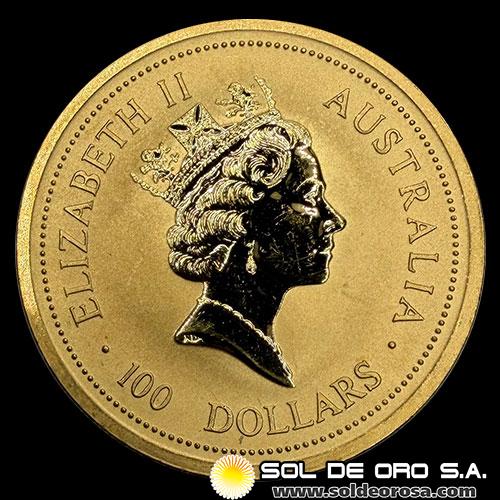 AUSTRALIA - 100 DOLLARS, 1997 - AUSTRALIAN KANGAROO - MONEDA DE ORO