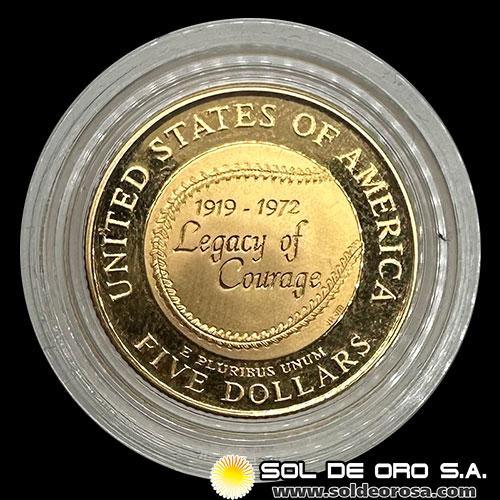 ESTADOS UNIDOS DE AMERICA - 5 DOLLARS, 1997 - JACKIE ROBINSON - MONEDA DE ORO