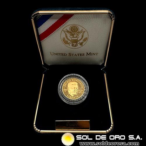 ESTADOS UNIDOS DE AMERICA - 5 DOLLARS, 1997 - JACKIE ROBINSON - MONEDA DE ORO