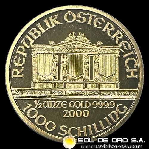 AUSTRIA - REPUBLIK OSTERREICH - 1.000 SCHILLING, 2000 - MONEDA DE ORO