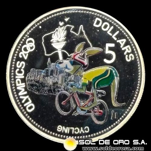 NA4 - SOLOMON ISLANDS - 5 DOLLARS, 2000 - CYCLING - MONEDA DE PLATA