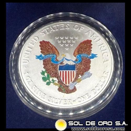 ESTADOS UNIDOS DE AMERICA - 1 DOLLAR, 2000 - LIBERTY - COLOURED - ONZA DE PLATA PURA
