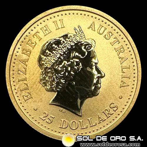 AUSTRALIA - 1/4 oz., 25 DOLLARS - 2002 - MONEDA DE ORO