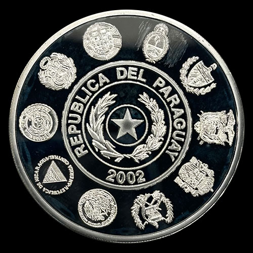 NUMIS - PARAGUAY - 1 GUARANI, 2002 (PM232) - SERIE IBEROAMERICANA, LA NAUTICA - MONEDA DE PLATA 