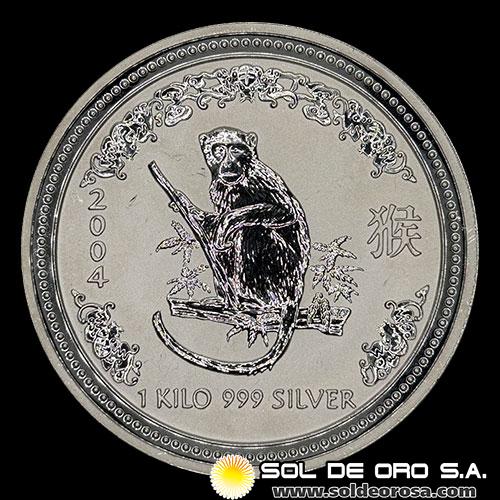 AUSTRALIA - 30 DOLLARS, 2004 - YEAR OF THE MONKEY - MONEDA DE PLATA