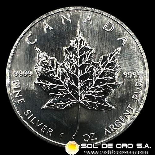 CANADA - 5 DOLLARS - MAPLE - ELIZABETH II - TUBO DE 20 ONZAS DE PLATA PURA
