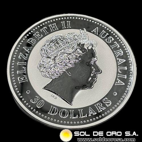 AUSTRALIA - 30 DOLLARS, 2007 - AUSTRALIAN KOOKABURRA - MONEDA DE PLATA