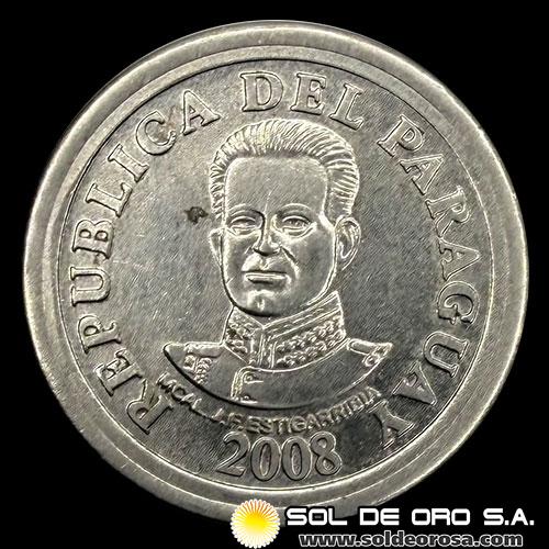 NUMIS - REPUBLICA DEL PARAGUAY - MULA, 2008 - ANVERSO: 100 GUARANIES / REVERSO: 50 GUARANIES - MONEDA CON ERROR