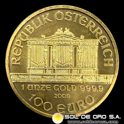 AUSTRIA - REPUBLIK OSTERREICH - 100 EURO, 2009 - MONEDA DE ORO