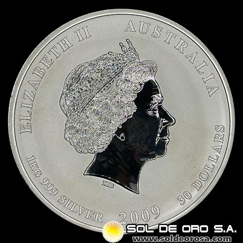 AUSTRALIA - 30 DOLLARS, 2009 - YEAR OF THE OX - MONEDA DE PLATA