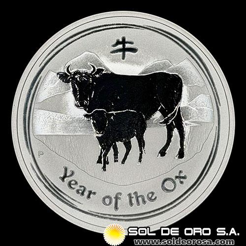 AUSTRALIA - 2 DOLLARS, 2009 - YEAR OF THE OX - 2 OUNCES - MONEDA DE PLATA