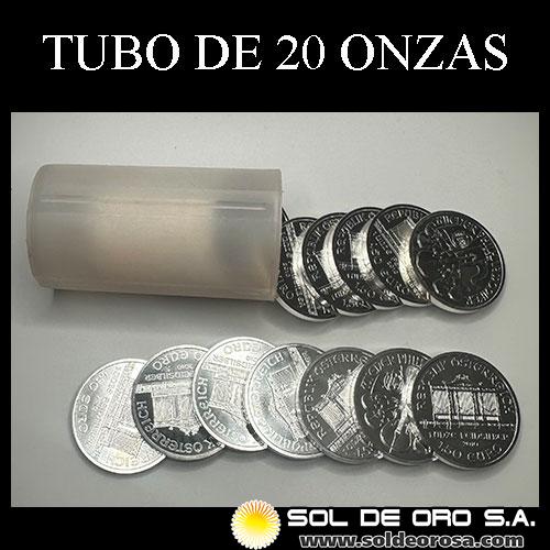 AUSTRIA - REPUBLIK OSTERREICH - 1,50 EURO - TUBO DE 20 ONZAS DE PLATA 999