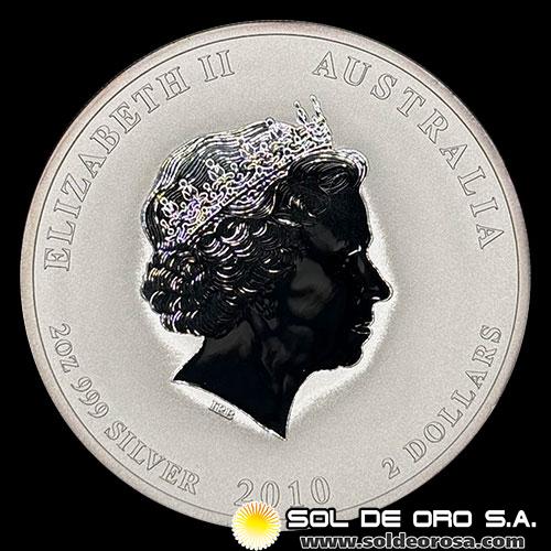 AUSTRALIA - 2 DOLLARS, 2010 - YEAR OF THE TIGER - 2 OUNCES - MONEDA DE PLATA