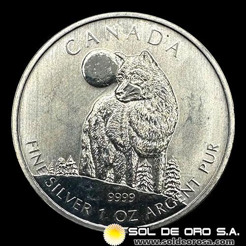 CANADA - 5 DOLLARS, 2011 - WOLF - MONEDA DE PLATA