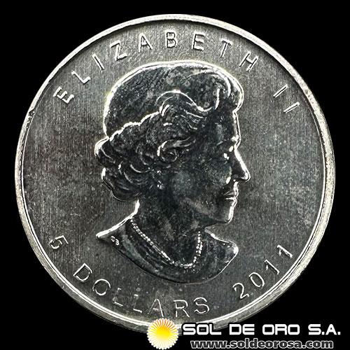 CANADA - 5 DOLLARS, 2011 - BEAR - ELIZABETH II - ONZA DE PLATA