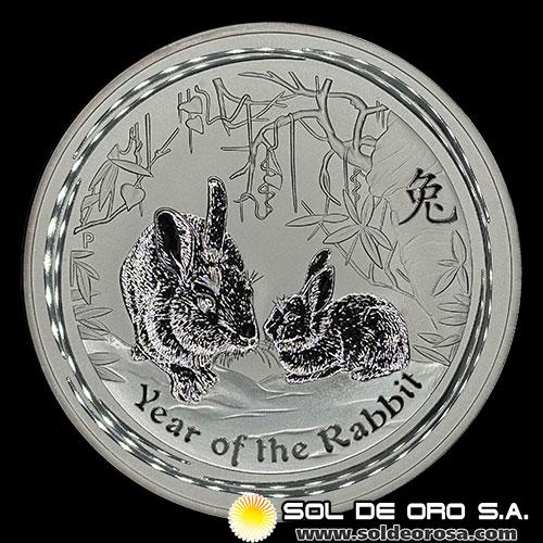 AUSTRALIA - 30 DOLLARS, 2011 - YEAR OF THE RABBIT - MONEDA DE PLATA