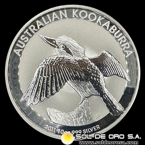 AUSTRALIA - 10 DOLLARS, 2011 - KOOKABURRA - MONEDA DE PLATA