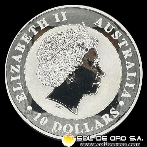 AUSTRALIA - 10 DOLLARS, 2011 - KOOKABURRA - MONEDA DE PLATA