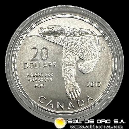 CANADA - 20 DOLLARS, 2012 - POLAR BEAR - MONEDA DE PLATA 