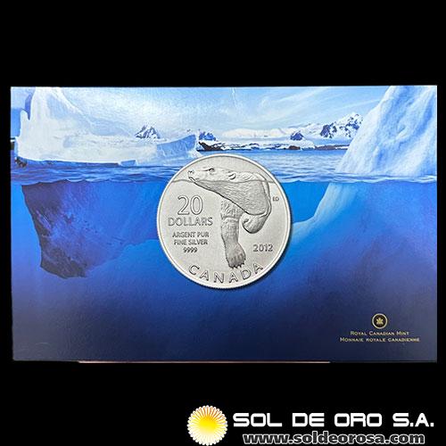 CANADA - 20 DOLLARS, 2012 - POLAR BEAR - MONEDA DE PLATA 