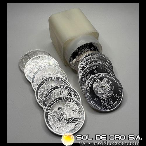 ARMENIA - 500 DRAM, 2012 - ARCA DE NOE - TUBO DE 20 ONZAS DE PLATA