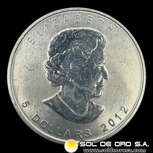 CANADA - MOOSE - 5 DOLLARS, 2012 - ELIZABETH II - TUBO DE 20 ONZAS DE PLATA PURA