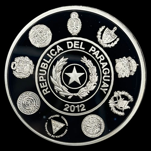 SIN STOCK - ILUSTRACION - NUMIS - MONEDAS DEL PARAGUAY - 1 GUARANI - 2012 - SERIE IBEROAMERICANA - NANDUTI - MONEDA DE PLATA