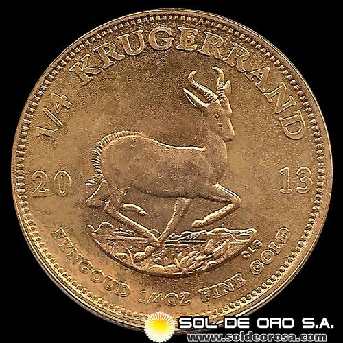 SUDAFRICA - 1/4 oz., KRUGERRAND - 2013 - MONEDA DE ORO