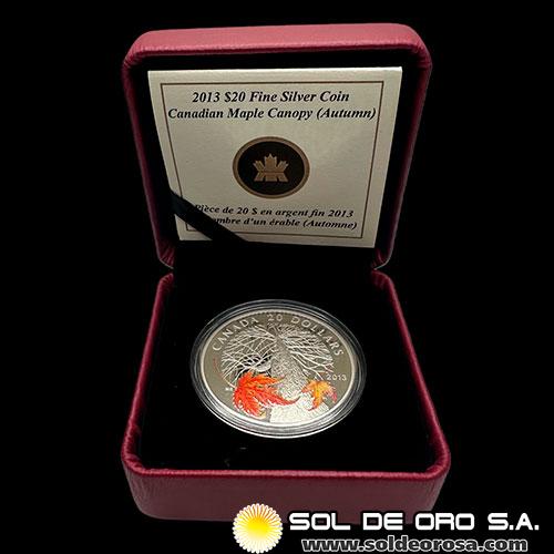 CANADA - 20 DOLLARS, 2013 - OTOÑO - MONEDA DE PLATA