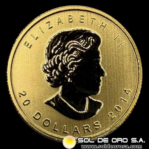 CANADA - 1/2 oz., 20 DOLLARS - 2014 - MONEDA DE ORO