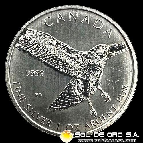 CANADA - 5 DOLLARS, 2014 - EAGLE - ELIZABETH II - ONZA DE PLATA