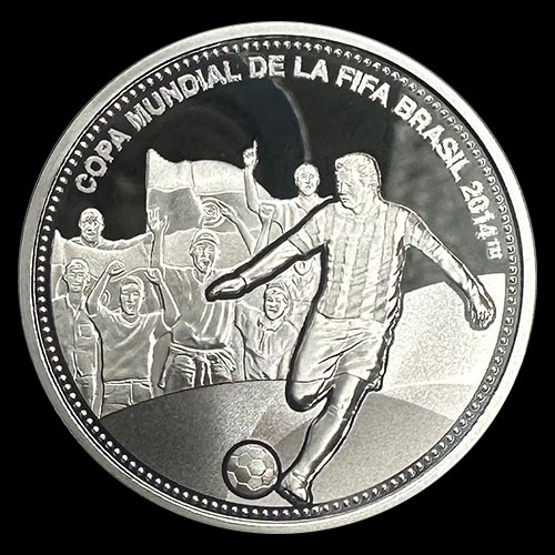 PARAGUAY - 1 GUARANI, 2013 - MUNDIAL FIFA BRASIL 2014 - MONEDA DE PLATA