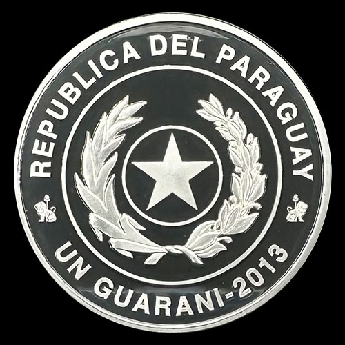 PARAGUAY - 1 GUARANI, 2013 - MUNDIAL FIFA BRASIL 2014 - MONEDA DE PLATA