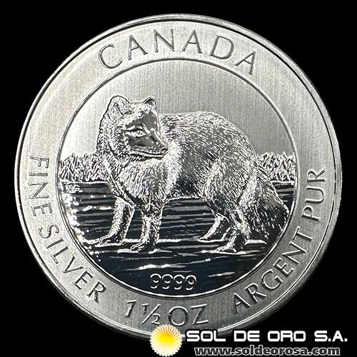 CANADA - 8 DOLLARS, 2014 - WOLF - 1 1/2 ONZA - MONEDA DE PLATA