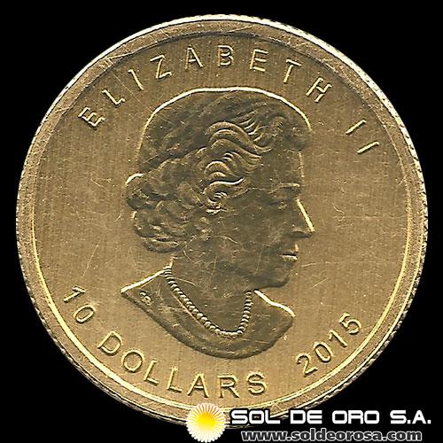 CANADA - 1/4 oz., 10 DOLLARS - CANADIAN BEAR - 2015 - MONEDA DE ORO