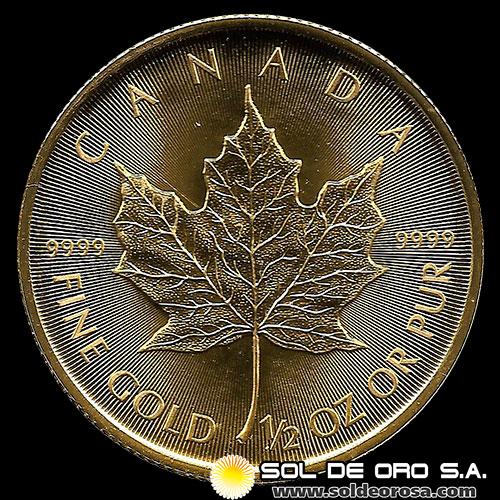 CANADA - 1/2 oz., 20 DOLLARS - 2015 - MONEDA DE ORO