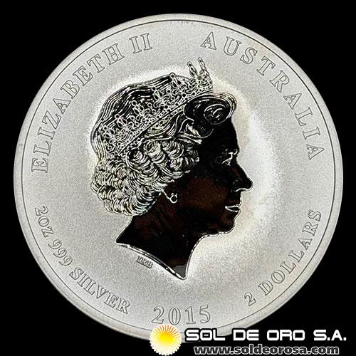 AUSTRALIA - 2 DOLLARS, 2015 - YEAR OF THE GOAT - 2 OUNCES - MONEDA DE PLATA