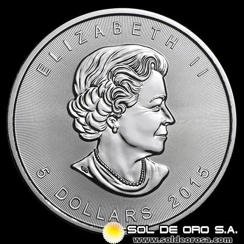 CANADA - MAPLE - 5 DOLLARS - 2015 - TUBO DE 25 ONZAS DE PLATA