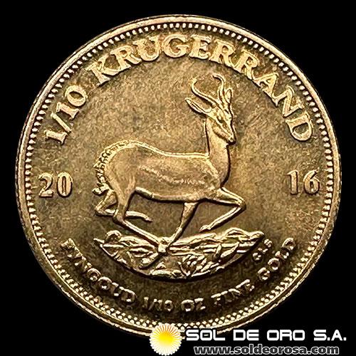 NO - SUDAFRICA - 1/10 KRUGERRAND, 2016 - MONEDA DE ORO