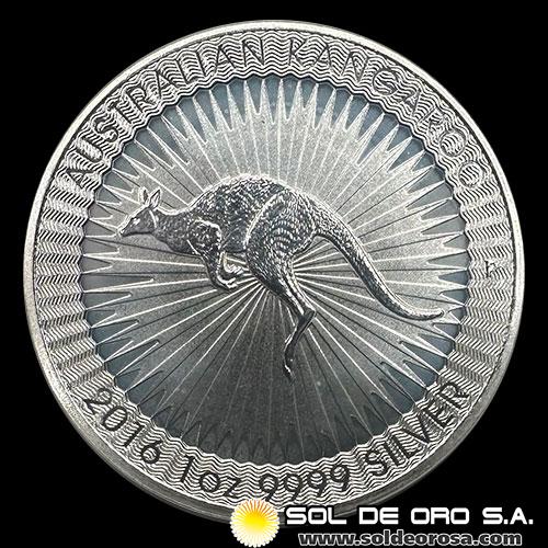 AUSTRALIA - 1 DOLLAR, 2016 - AUSTRALIAN KANGAROO - MONEDA DE PLATA