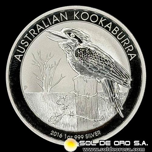 AUSTRALIA - 1 DOLLAR, 2016 - AUSTRALIAN KOOKABURRA - MONEDA DE PLATA