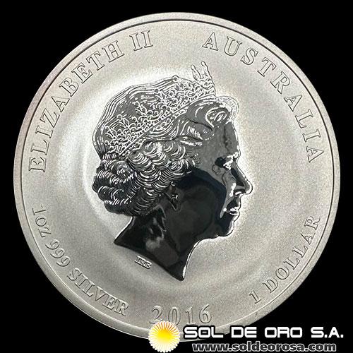 AUSTRALIA - 1 DOLLAR, 2016 - YEAR OF THE MONKEY - MONEDA DE PLATA