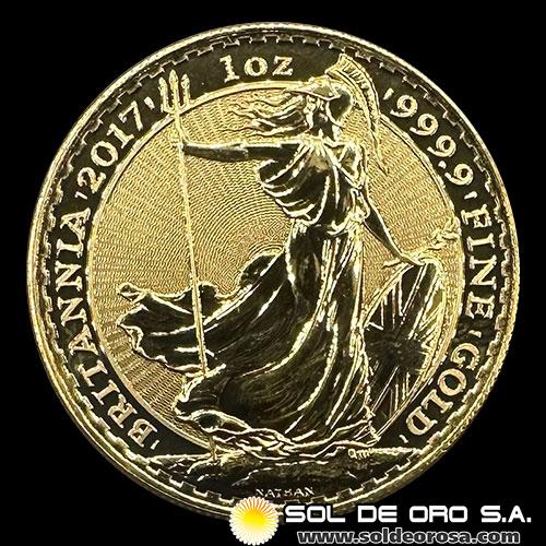 INGLATERRA - 100 POUNDS, 2017 - MONEDA DE ORO